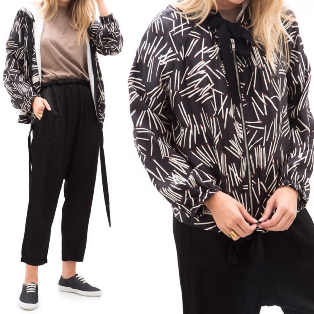 Raquel Allegra Matchstick Black Hoodie 0 XS